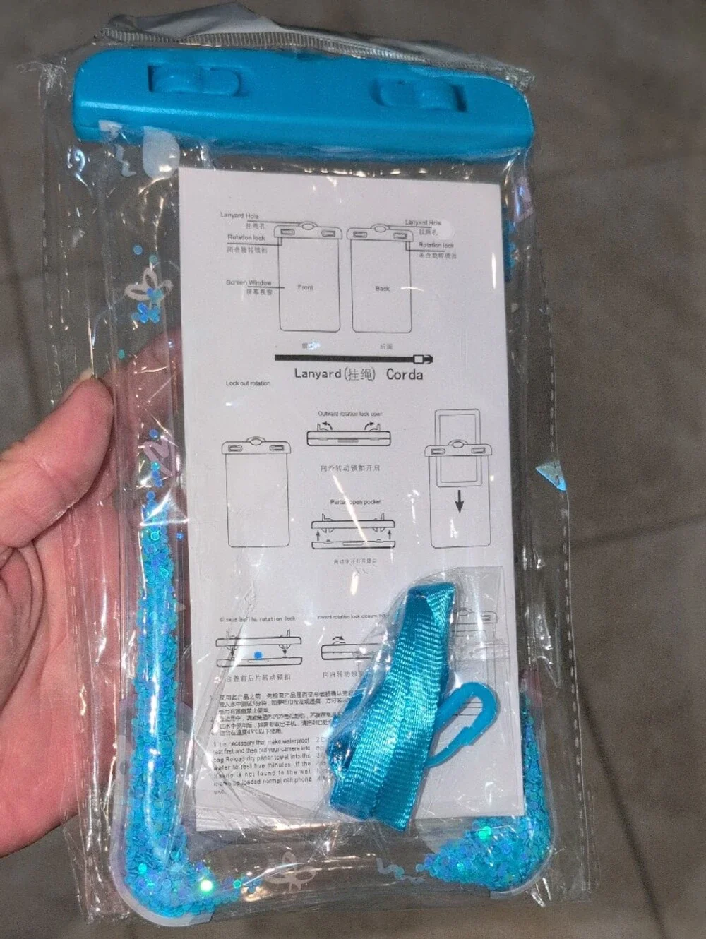Waterproof Penguin Phone Pouch — Blue